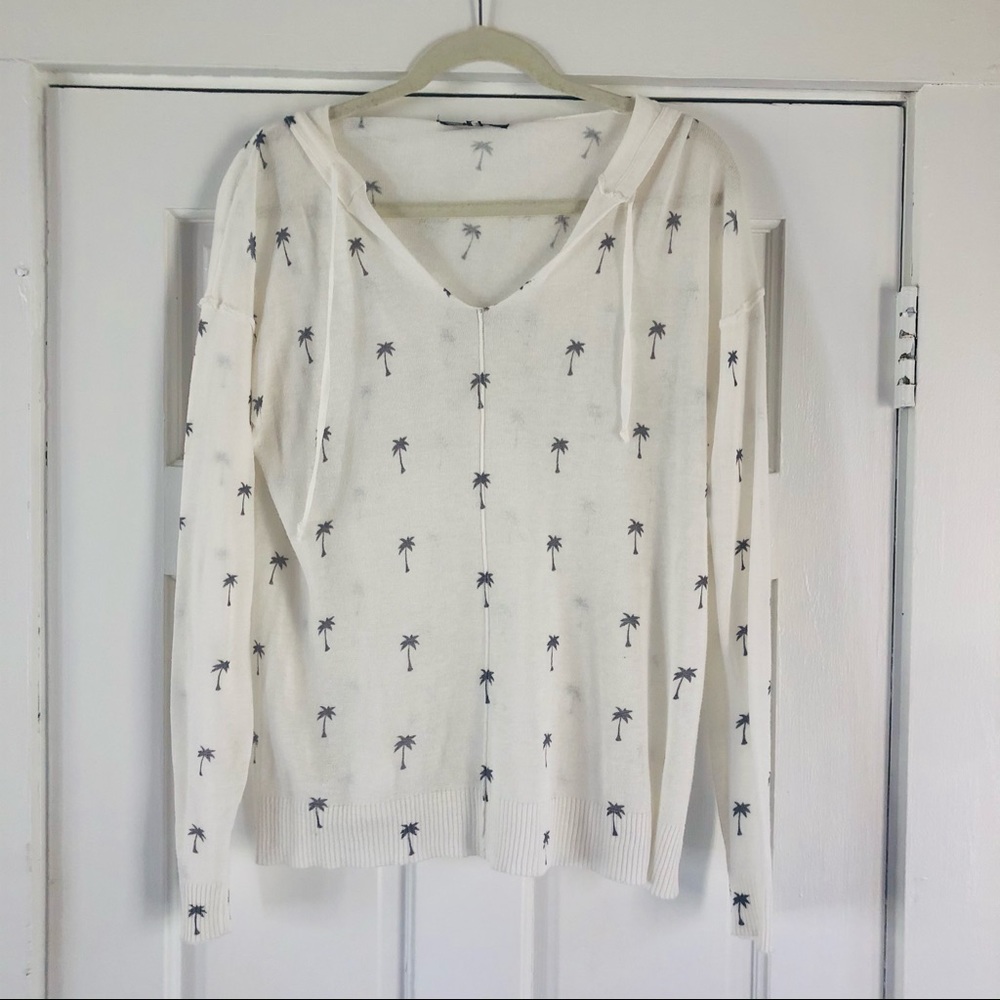 Central Park West hoodie Sweater with Palm Tree Size L